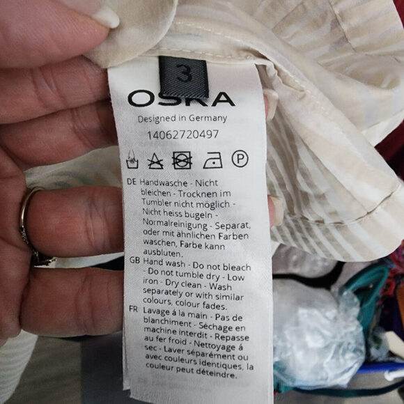 OSKA Cream Sheer Cotton Silk Button Up Blazer Size M/L - Picture 8 of 10